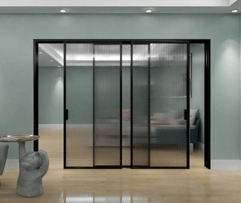 Black Glass Sliding Internal Doors high quality